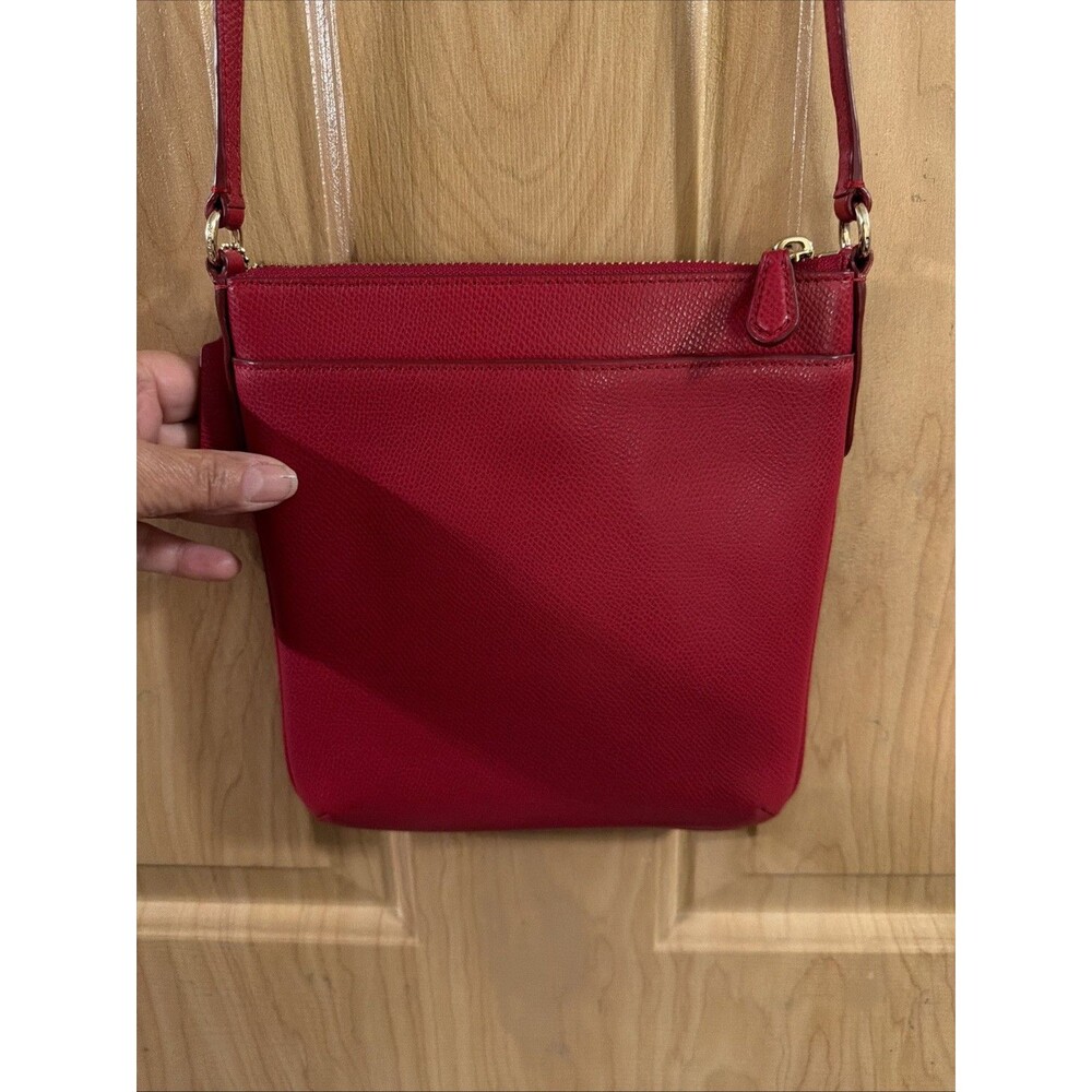 Coach North South Crossbody Bag-Red w/ Adjustable Strap Gold Hardware.Excellent! - Picture 7 of 16